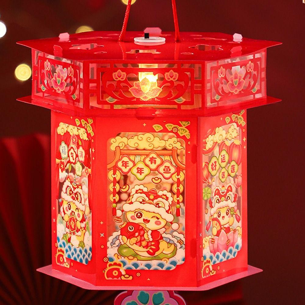 Мультфильм Новый год Светящийся Фонарь Традиционный Весенний Фестиваль Фонарь Детский Подарок