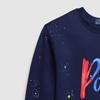 Свитшот Polo Ralph Lauren Весна-Лето 2024 Принт с буквами Круглый вырез Повседневный Длинный рукав Детские топы Темно-синий CWPOKNIY8021053-410