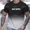 Oversized Tshirt Casual Men's T-Shirt Summer Hope Fighting Short Sleeved T-Shirts For Men 3d Word Printed Tops Men's Clothing