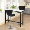 Set of 2 Bar Stools Contemporary Design Adjustable Seat Height 59-81 cm 360 degrees Swivel Linen Black