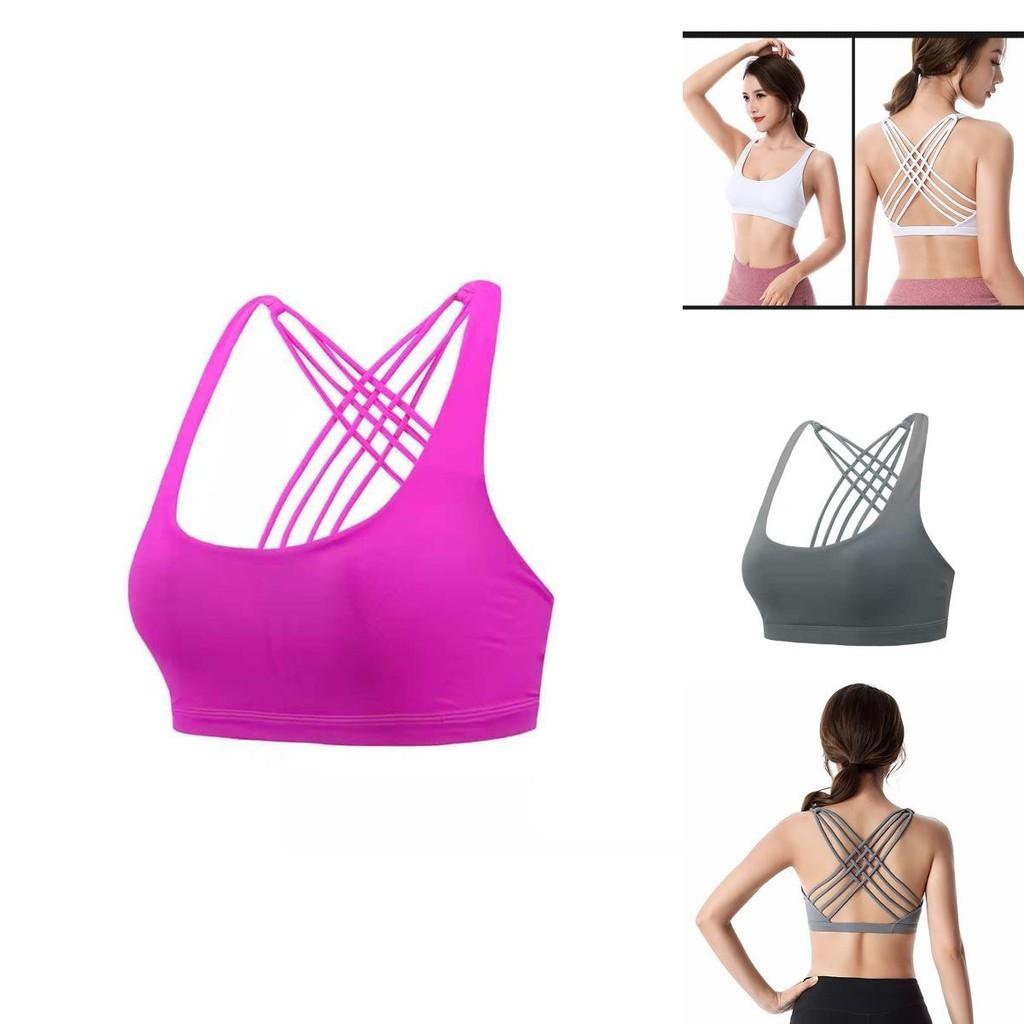 Women's Comfortably Padded Cross Back Sports Bra Vest For Gym Fitness And Yoga