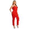 S-XXL Women‘s Latin Dance Fringe Jumpsuit Sparkly Sequin Tassel Layered Cami Romper Long Pants Bodysuit for Cha-Cha Tango Salsa