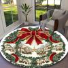 [Merry Christmas Printed Carpet] Non-slip Office Rug, Cozy Round Carprt for Living Room Use, Soft Home Sofa Chair Mat