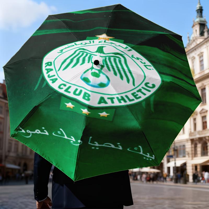 Raja Club Athletic Crest Umbrella Folding umbrella, automatic umbrella 8-Frame for Travel, camping Use Gift for Halloween Christmas
