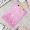 Acrylic Glitter Clipboard, Sparkly Clip Board with Gold Clip A4 Letter Size 12.6 x 8.9 Inch Pink Clipboards for Teacher Classroom School Office