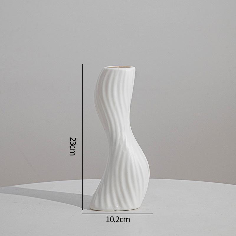Ceramic Small Vases Desktop Room Ornament Home Living Room Porch Decoration Dry Hydroponics Flower Vase Modern Minimalist Decor
