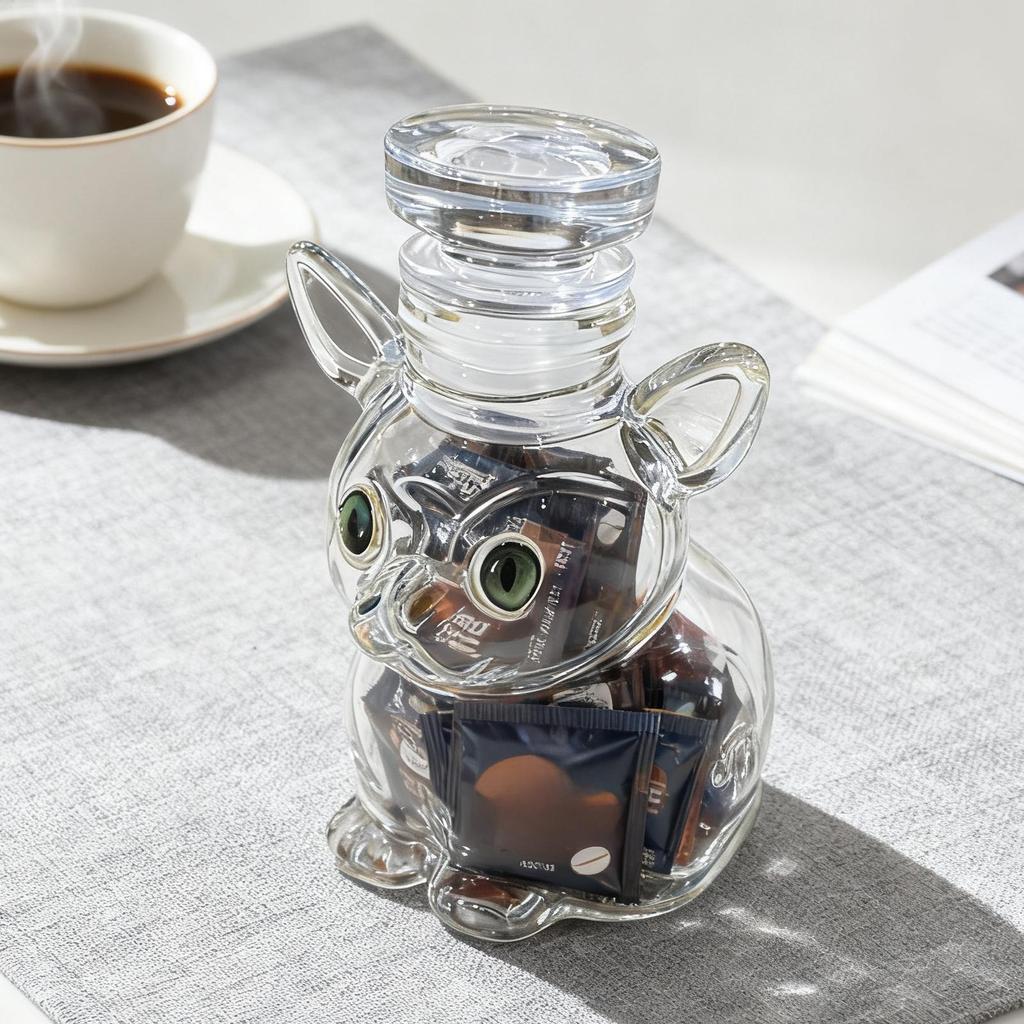Большая банка для конфет, банка для хранения закусок, канистра в форме животного с крышкой, герметичный органайзер, милые контейнеры для хранения продуктов для печенья