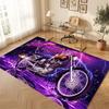 Motorcycle Theme Crystal Velvet Floor Rug Personalized Custom Name Text Warm Carpet Home Decoration