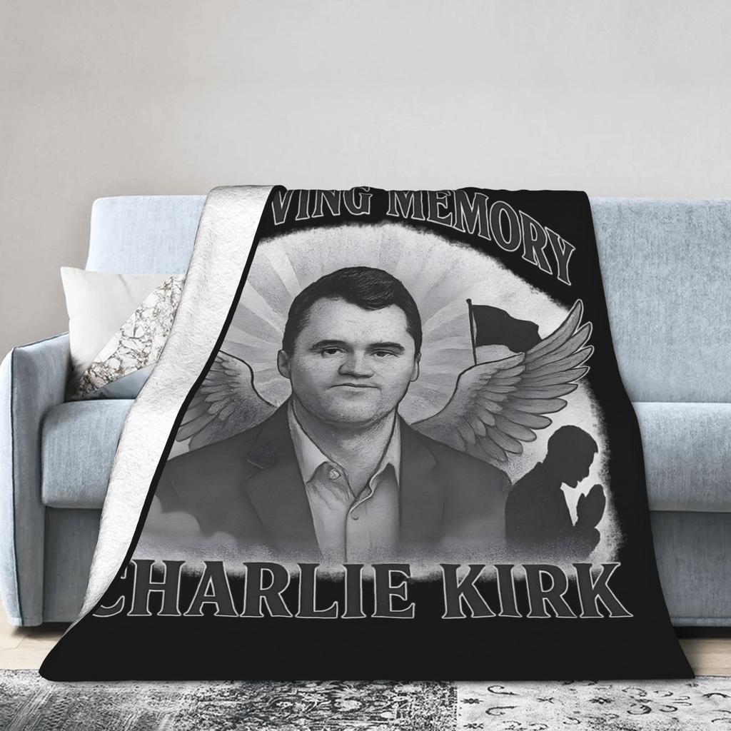 Official In Loving Memory of Charlie Kirk Blanket Velvet Summer Multifunction Warm Throw Blankets Home Office Bedding Throws