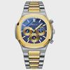 Men's Multifunction Quartz Watch Chronograph Luminous Water-Resistant Luxury Golden Steel Bracelet Men Moonswatch