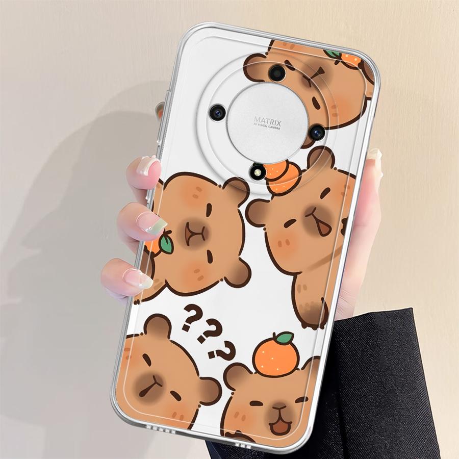 Мультяшный чехол с капибарой для Honor X7b 90 Lite X9a X8a X8b X8 X9b Мягкая крышка для телефона