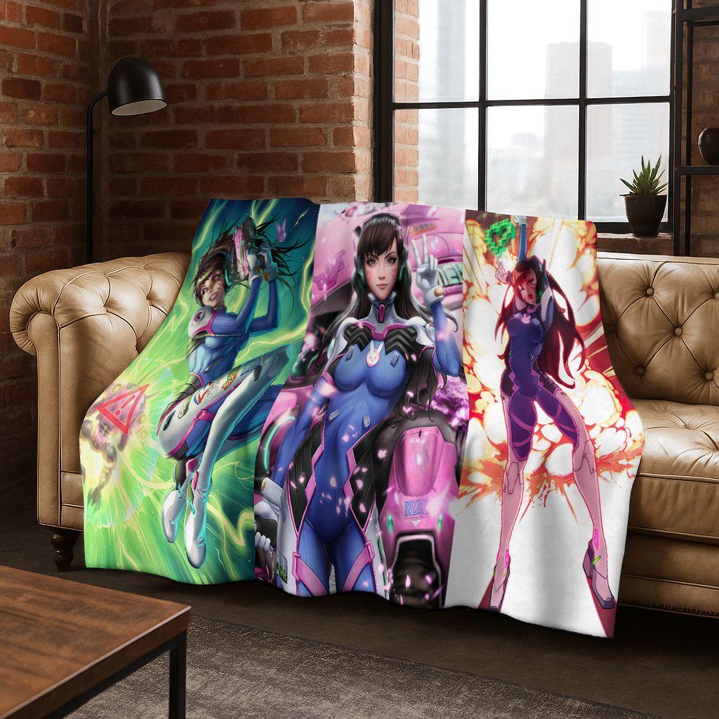 Игровое одеяло OW Overwatch D.VA Mei Reaper Мультяшное 3D Фланелевое, Уютное Мягкое Плед для Дома Спальни Кровати Дивана Пикника Покрытие Подарок