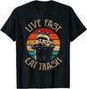 Live Fast Eat Trash Funny Raccoon Camping Vintage Hiking Shirt Live Fast Eat Trash TShirt Design Cute Animal Lover Tee Tops