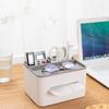 Tissue Paper Box with Storage Compartments Large Capacity Easy To Install Desktop Storage Organizer Remote Holder