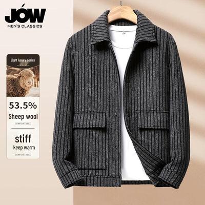 Мужская куртка JOW в полоску из смесовой ткани с 53% шерсти мериноса