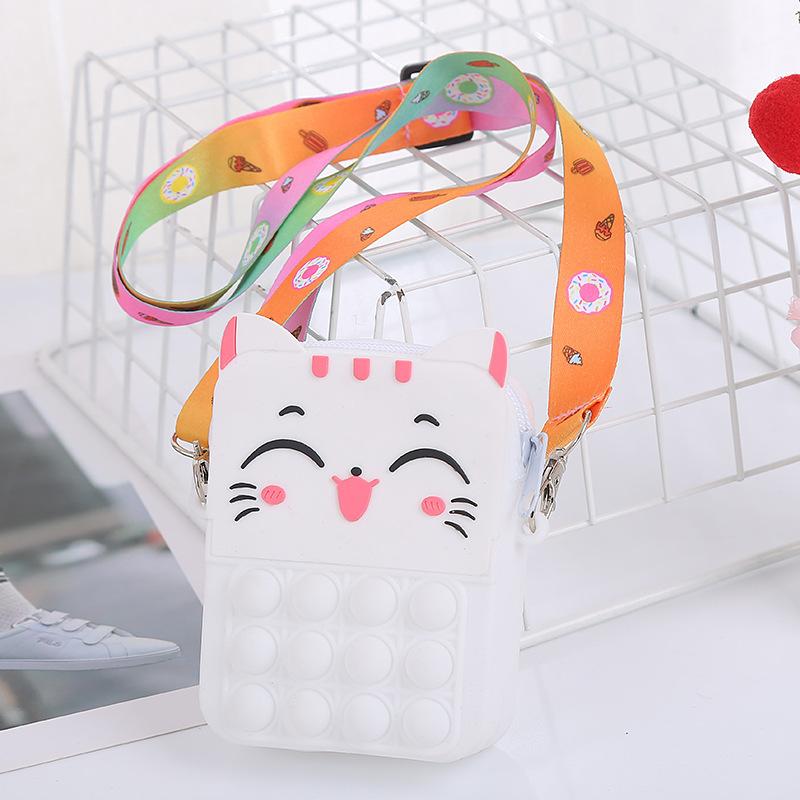 Новая сумка-пузырь для девочек, кошелек принцессы, мягкая силиконовая сумка через плечо, детский рюкзак с милым котом, игрушки для снятия стресса, сумка на плечо