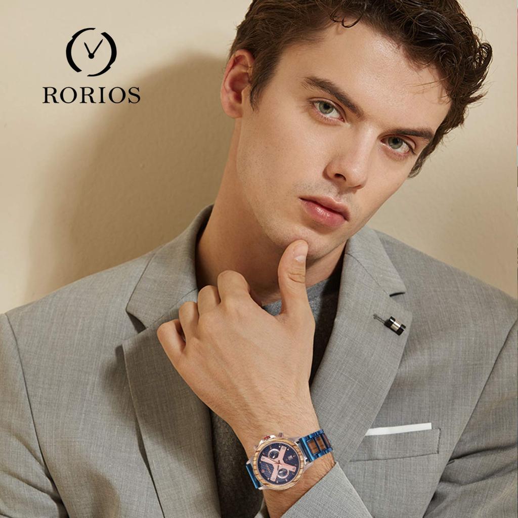 Часы RORIOS деревянные из натурального дерева популярные часы 30M водонепроницаемые кварцевые деревянные часы с календарем уникальные дорожные повседневные деловые деловые поездки на работу