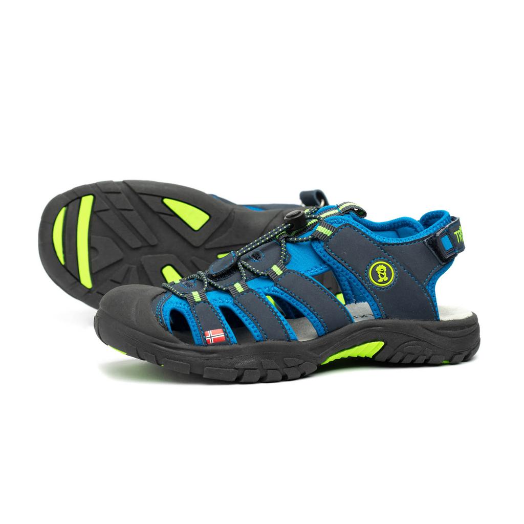 Sandały sportowe dziecięce dla chłopca/dziewczynki Trollkids Kids Kvalvika Sandal navy/viper green (194-100)