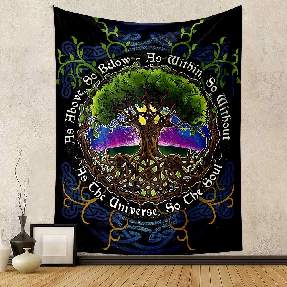 As Above So Below Tapestry Wall Hanging, Universe Soul Mystic Quote Art, Spiritual Wall Decor for Bedroom Living Room Dorm