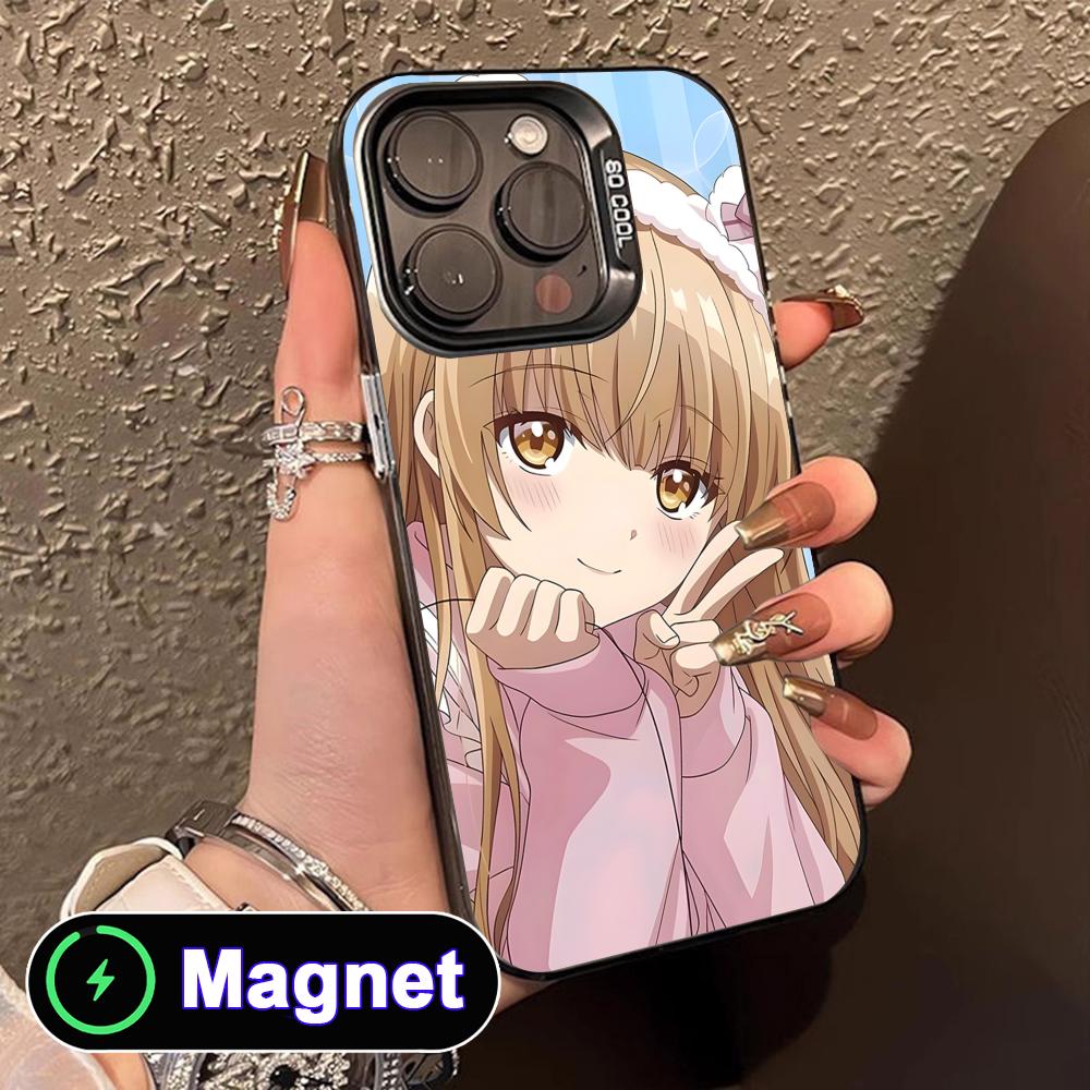 Чехол для телефона Angel Mahiru Shina для iPhone 17 16 15 14 13 12 11 Air Pro Max Plus Цветной Серебристый Чехол MagSafe