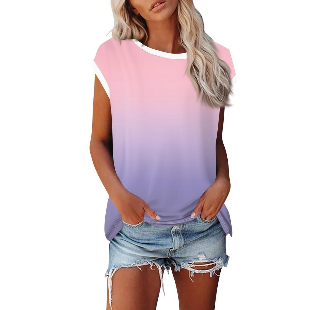 Модная женская однотонная свободная рубашка с круглым вырезом и короткими рукавами, повседневный топ с короткими рукавами
