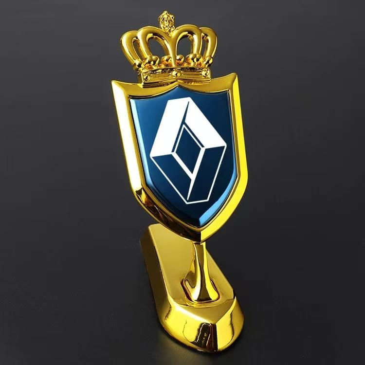 3D metal car logo standing emblem modification for Renault e-Nuo, Kadjar, Captur, and Koleos RR1