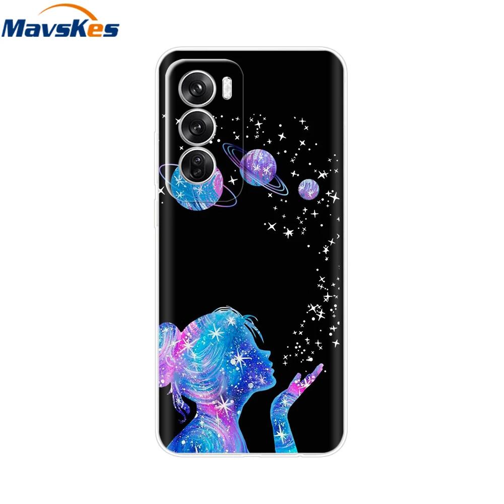 Чехол для OPPO Reno 12 Pro 5G Модный Цветочный Силиконовый Чехол для Телефона Для OPPO Reno 12 Чехол Reno12 Pro Бампер 2024 Мягкий Черный ТПУ Fundas