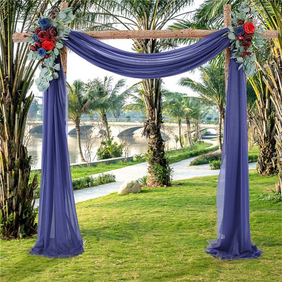 Wedding Arch Drape Chiffon Curtain Drapery Solid Color Tulle Drapery Draping Decoration for Weddings Ceremony Reception Banquets