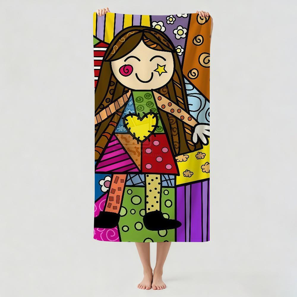 Модный принт R-Romero B-Britto Полотенце Сушильное Банное Полотенце Применимо Для Легкого Плавания Кемпинга Йоги Пляжа Выход