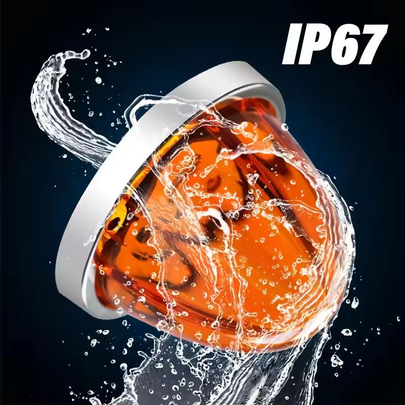 LED Watermelon Amber 12V Universal Fit Truck Trailer Side Marker Turn Signal for Semi Truck Pickup for Kenworth