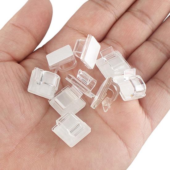 60Pcs Adhesive Cord Organizer Hooks Sticky Wire Holders Mini Size Multipurpose Transparent Cable Management Clips