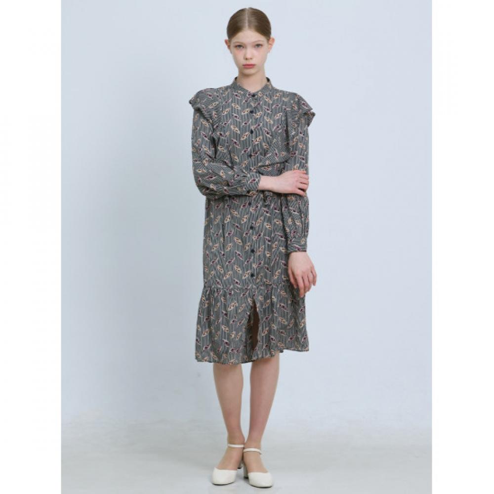 Ozoc Ruffle Shirring Dress