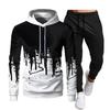 Men's Hoodie and Sweatpants Hooded Pullover Men's Winter Casual Sportswear