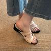 Sheepskin Version~ New Gentle One-word Shoes Women's Summer Versatile Commuting Thick-soled Leather Cool Slippers