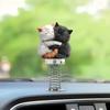 2D Swing Animal Decoration with Spring Acrylic Flat Cartoon Cat Ornament Car Dashboard Decoration Animal for Office Desk Bicycle Handlebar