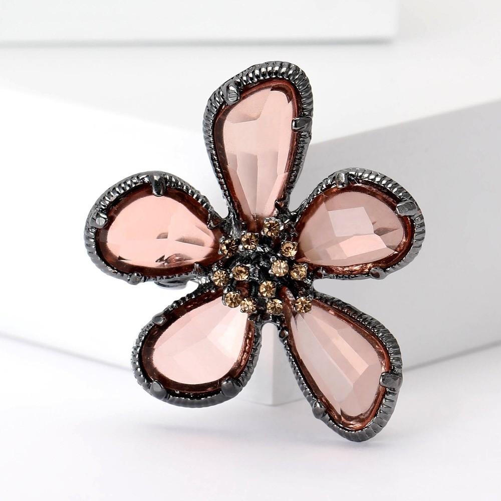 Enamel Rhinestone Brooch Alloy Floral Clothing Pin Exquisite Flower Brooches Jewelry Gift