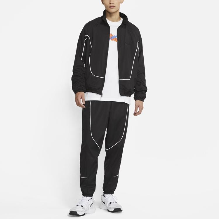Nike MENS Throwback Multicolor Tat Basketball Stand Collar Jacket Black Men's CV1932-011