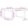 Washbasin Top with Mounting Bracket Steel and Solid Oak Wood