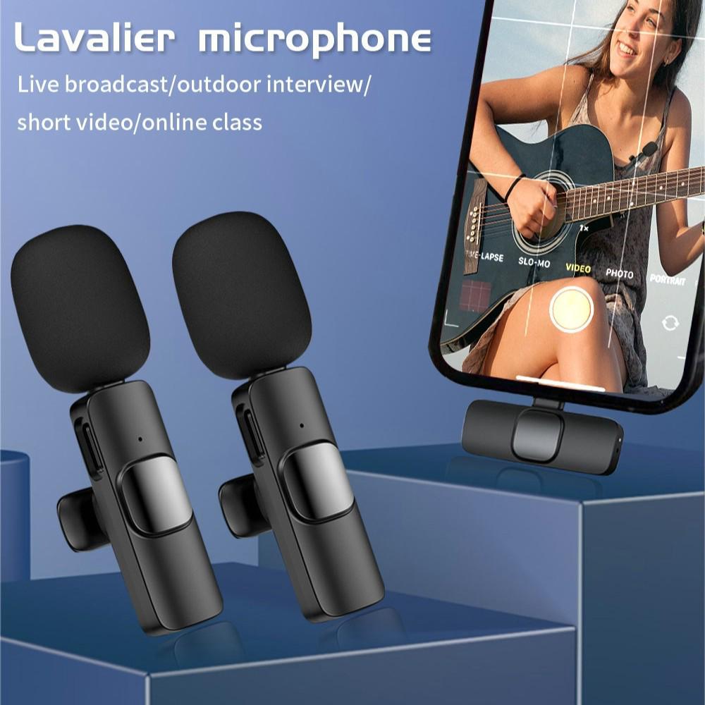 Wireless Lavalier Mic for Mobile Live Streaming & Interviews: Dual Recording & Noise Reduction