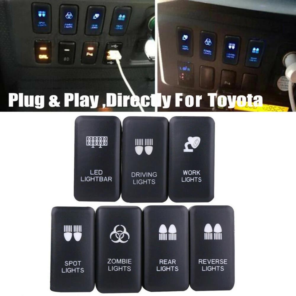 High Quality On-Off Push Switch For Toyota Tacoma FJ Cruiser 4Runner Highlander LED Light Bar Switch Push Button Connector NEW Switches4