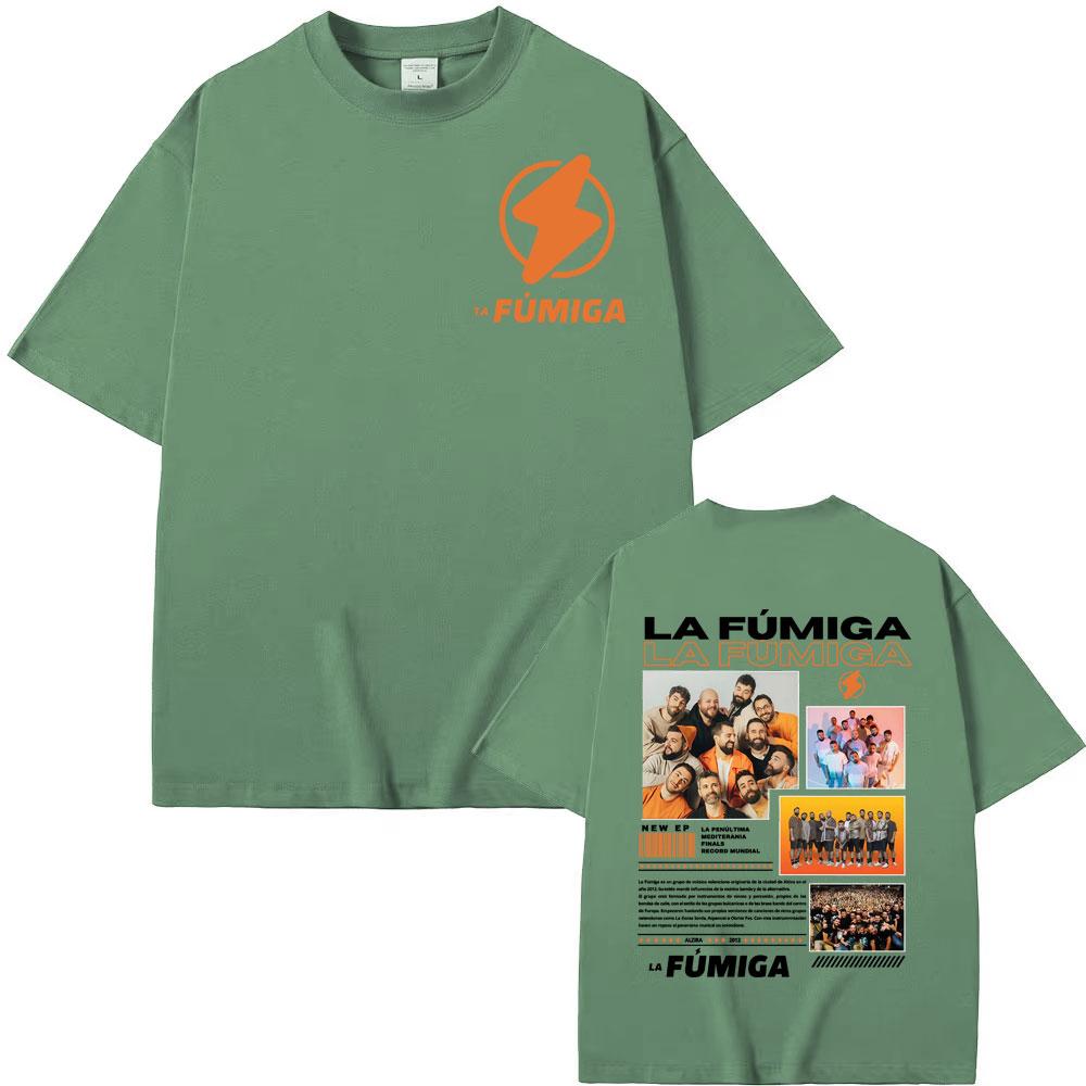 Band La Fumiga Album 2025 Tour Graphic T Shirt Unisex Unisex Vintage Hip Hop Classic Tshirts Short Sleeve Cotton Tshirt Streetwear