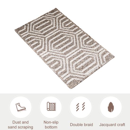 Коврик для пола Низкий профиль Геометрический Впитывающий Влагу Коврик для двери Пылезащитный Противоскользящий Улучшенный
