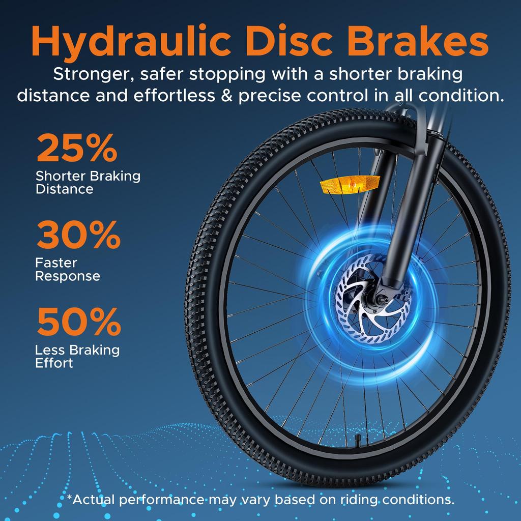 Электрический велосипед HillMiles MileTrail 1 для взрослых, 26-дюймовый двигатель мощностью 250 Вт, аккумулятор 36 В, 13 А·ч, горный электровелосипед для поездок на работу и по бездорожью