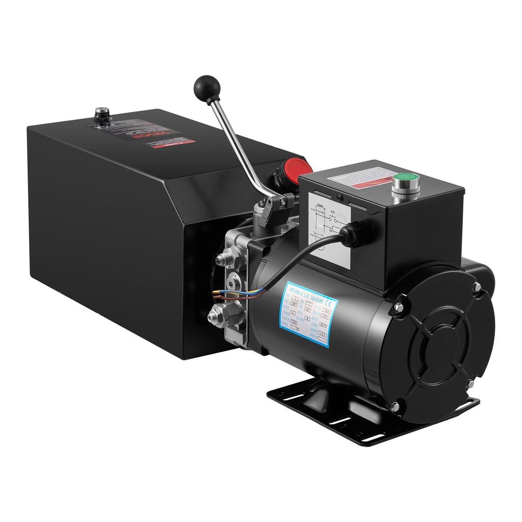 14 L Hydraulic Power Unit, Single Acting Steel Dump Trailer Pump, 22 MPa Max Relief Pressure & 6.3 L/min Flow Rate, 220-240V Hydraulic Pump with Metal