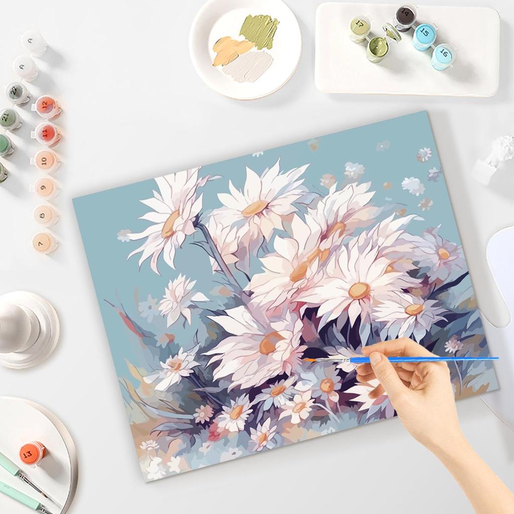 Рамка для рисования по номерам, цветочный рисунок на холсте, художественный подарок ручной работы, картины по номерам, наборы для домашнего декора 40x50 см
