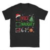 Christmas Nice Naughty 67 Meme Men T Shirts  Vintage Tees Short Sleeve O Neck T-Shirts Cotton 4XL 5XL 6XL Tops