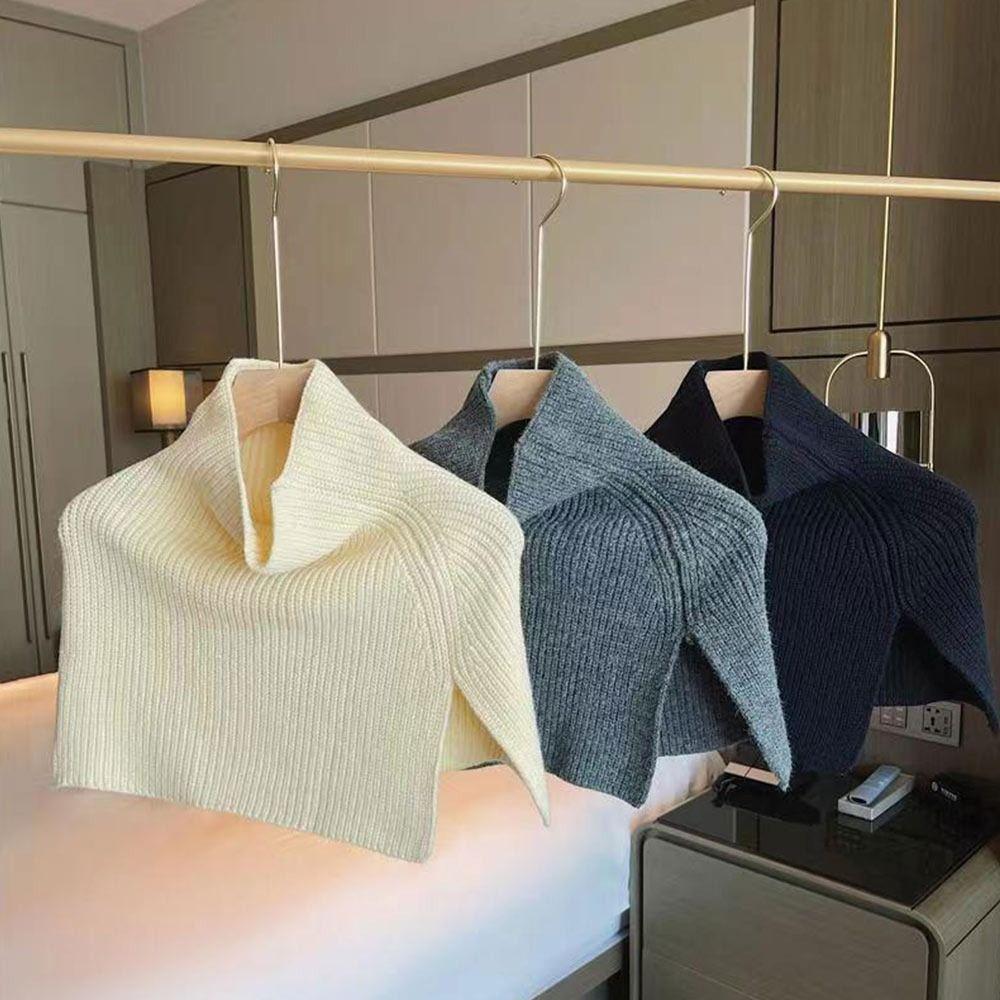 Winter Supplies Neck Wrap Shawl Solid Color High Collar Cross Scarf Gift Knitted Scarf