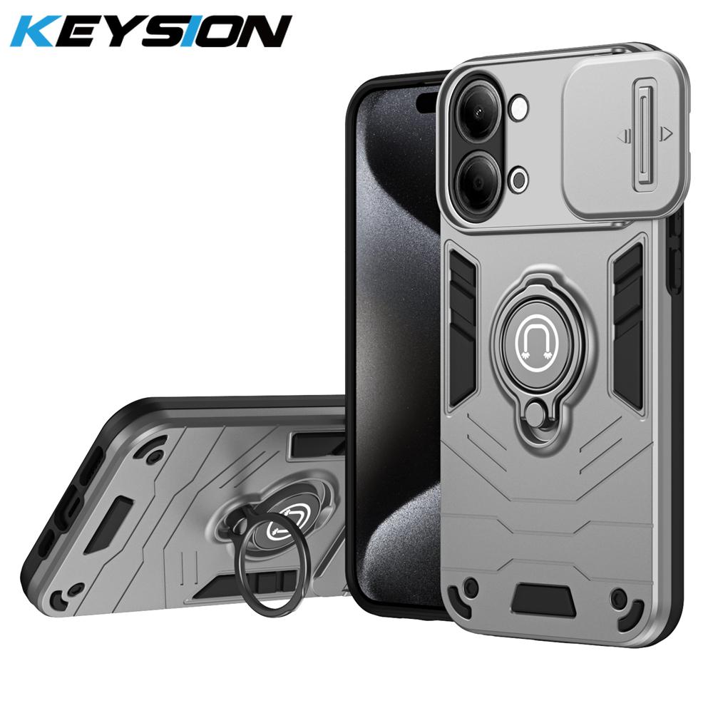 KEYSION Ударопрочный чехол-бампер с кольцом-подставкой для VIVO Y05, чехол для телефона с защитой выдвижной крышки камеры для VIVO Y11 5G Y11d Y21 5G 2026