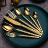 7-piece Set Cutlery Set Stainless Steel Knife Fork Spoon Tableware Flatware Set Festival Kitchen Dinnerware Gift Dinnerware Set