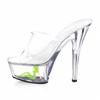 Women's Dance Shoes Summer High Heels 15cm Stiletto Heel Clear Crystal Sandals Model Shoes YKC